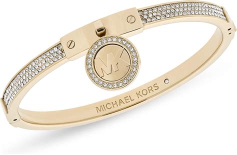 michael kors women's stainless steel bangle bracelet with crystal accents|Michael Kors adjustable bracelet.